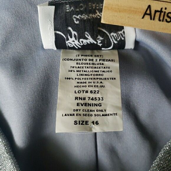 VTG Jeffrey & Dara Evening Wear Silver Sparkle Tank Top Elegant Holiday Size 16 - Picture 4 of 8